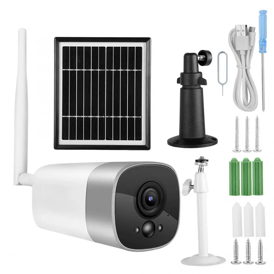 Камера безопасности 1080P HD IP66 водонепроницаемая Wi-Fi IR Intercome PIR камера с 3,3 Вт солнечной панелью безопасности наблюдения wifi камера