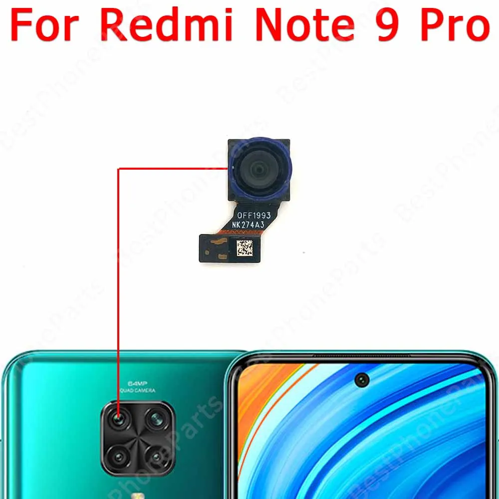 Original Front Rear Back Camera For Xiaomi Redmi Note 9 Pro Note9 9Pro Main  Frontal Selfie Camera Module Replacement Spare Parts - AliExpress