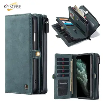 

KISSCASE Leather Case for Samsung S20 Ultra S10 S9 S8 Plus Note 10 Wallet Cover for iPhone 11 Pro XS Max XR X 6 6S 7 8 Plus Case