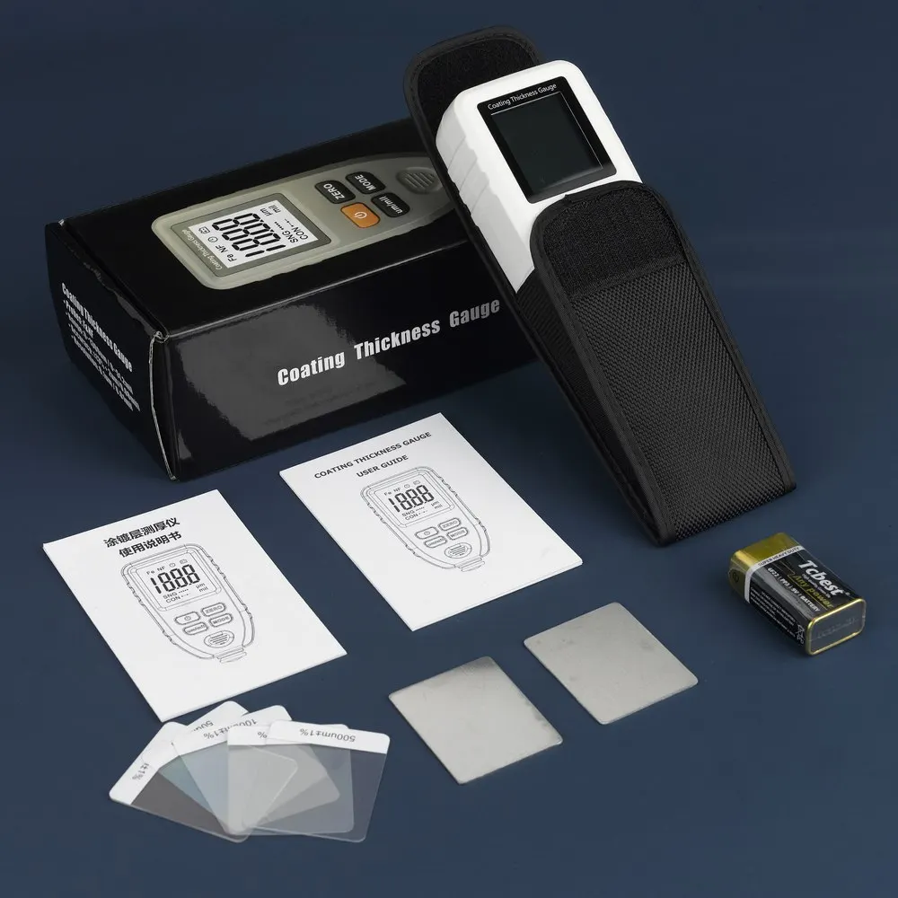 White Color TC-100 цифровой датчик толщины покрытия Fe/NFe 0-1300um автомобильная краска пленка Авто 0.1um разрешение цифровой толщиномер - Цвет: White Color