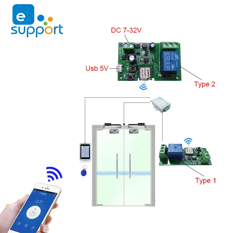 EWeLink wifi переключатель DC 5 в 12 В 24 32 инчинг/самоблокирующийся беспроводной релейный