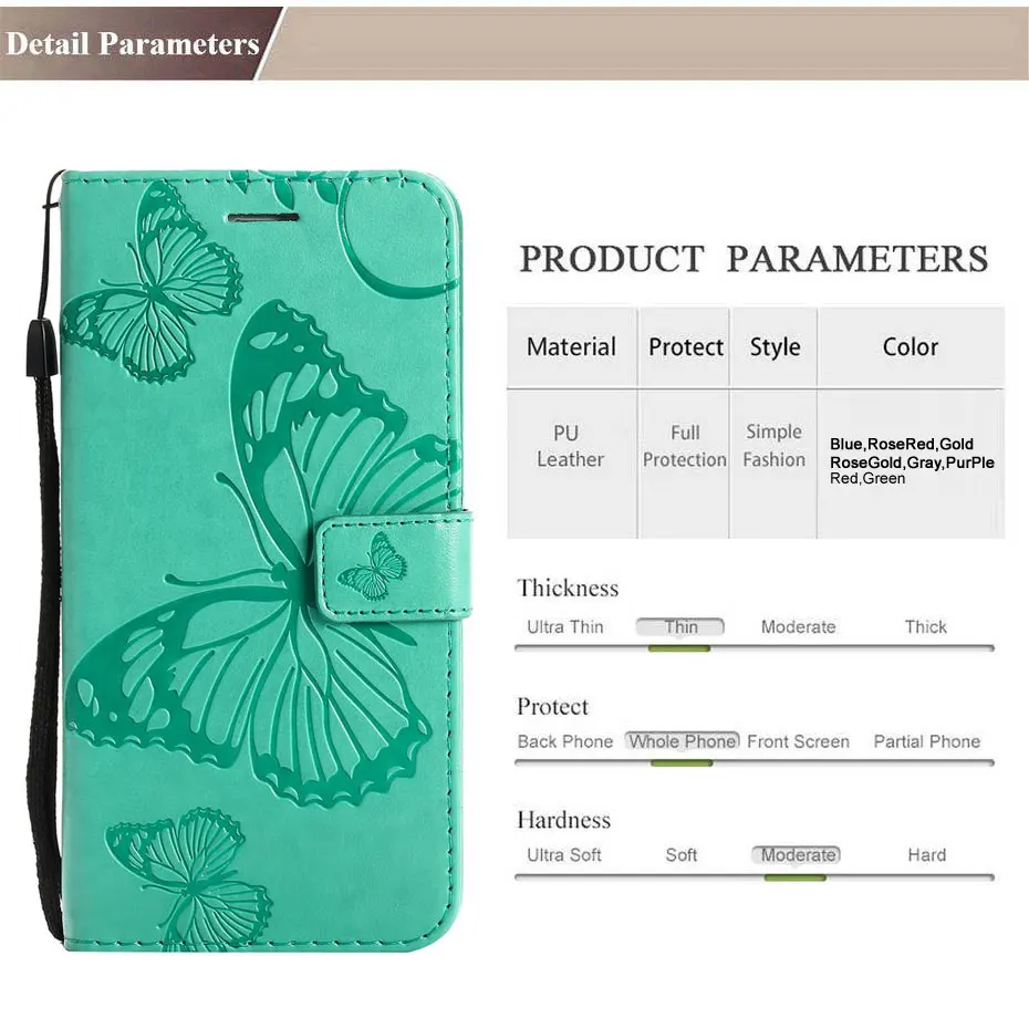 Флип-чехол с 3D бабочкой для iPhone 11 Pro Max XR XS max X Wallet кожаный чехол для iPhone 6 6s 7 8 Plus 5 5S SE чехол Funda