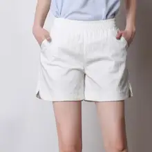 4XL ขนาดใหญ่กางเกงขาสั้นสตรีฤดูร้อน 2020 แฟชั่นหลวมยืดหยุ่นเอวฝ้ายผ้าลินินกางเกงสั้น Femme กับกระ...(China)