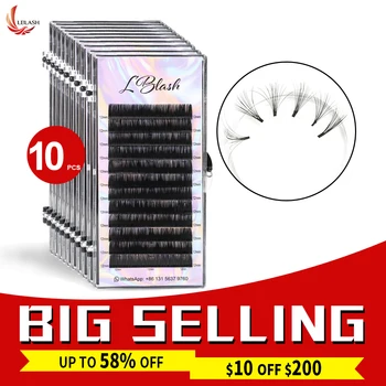 

10CASE Eyelashes Extension Silk Fiber Individual False Eyelash Extensions Classic Natural Lash Extension Supply Russian Lashes