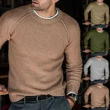 

Hot Sale Casual Fashion New Men Long Sleeve O Neck Solid Color Jumper Autumn Winter warm Knitted Sweater Pullover Plus Size 2021