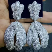 GODKI новые шармы, модные круглые Висячие корейские серьги для женщин, геометрические золотые серьги в виде цветка, свадебные ювелирные изделия