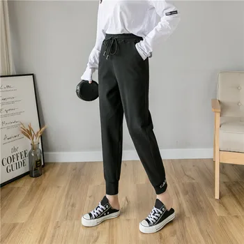 

Pants Women Winter 2019 Large Size Warm Plus Velvet Solid Leisure Sports Womens Harem Pant Korean Style Drawstring Females O8