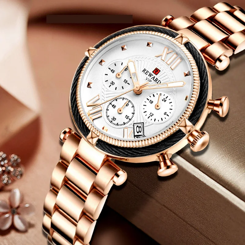 Reloj Mujer новые модные женские часы из розового золота Женские кварцевые наручные часы из нержавеющей стали спортивные часы Relogio Feminino
