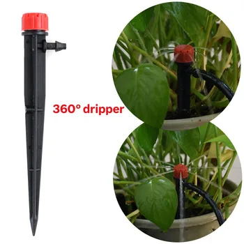 

New 100PCS 13cm Micro Bubbler Drip Irrigation Adjustable Emitters Stake Mixed 3 Types Water Dripper Farmland Use 4/7mm Hose Tool