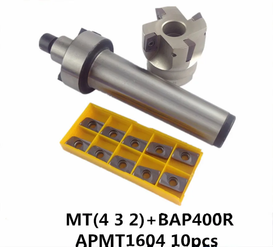 

MT2 FMB22 M10 MT3 FMB22 M12 MT4 FMB22 Shank BAP400R 50 22 Face Milling CNC Cutter + 10pcs APMT1604 Inserts For Power Tool
