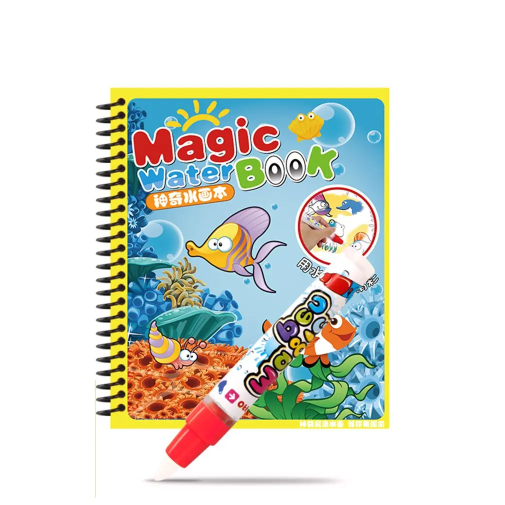 Montessori Coloring Book Doodle& Magic Pen Baby Water Painting Drawing Book For Kids Magic Water Drawing Book Birthday Gift