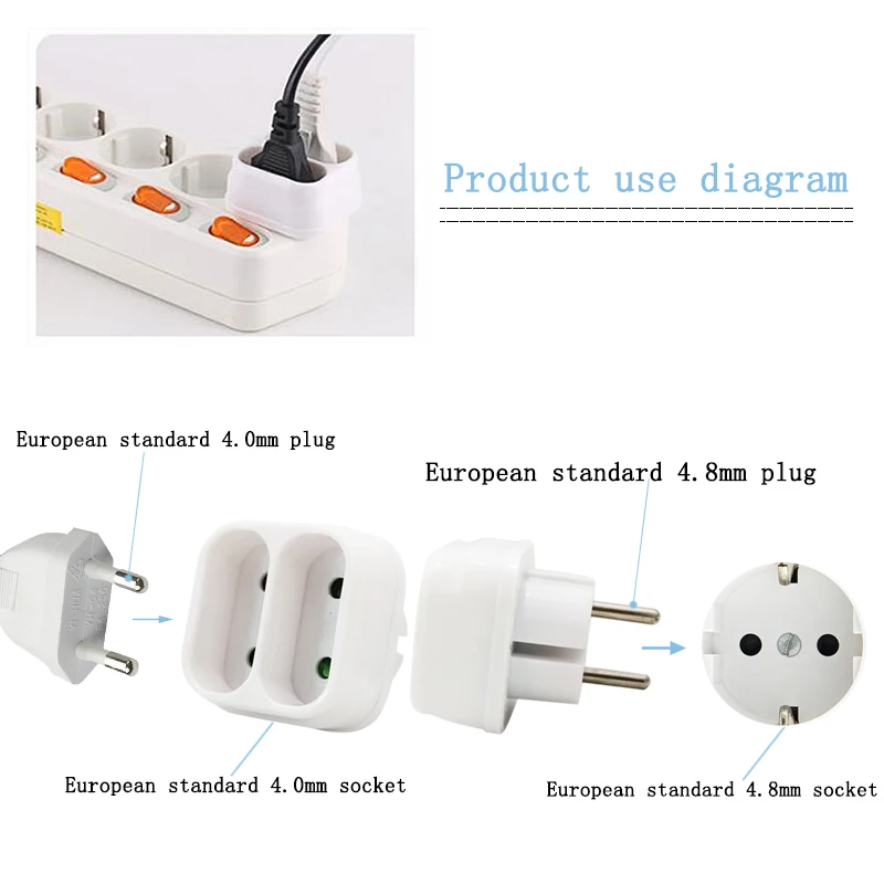 Штепсельная Вилка европейского стандарта штепсельная вилка 4 8 мм на гнездо 0 ММ