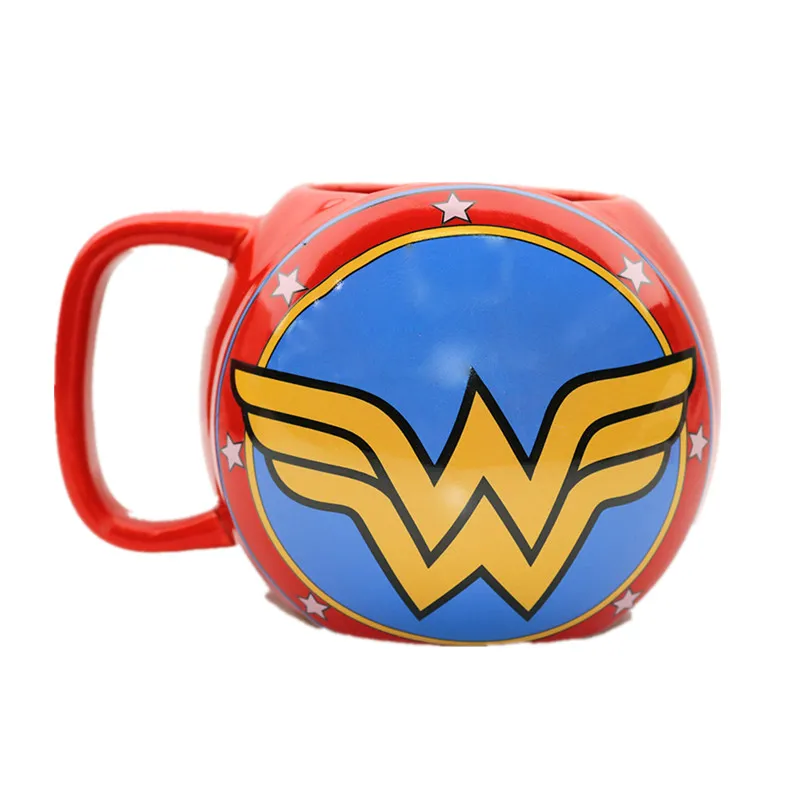 Wonder Woman Марвел кофейные кружки Мстители чашки и кружки Бэтмен Тор Супермен Железный человек Халк Человек-паук Капитан Америка Марка креативная посуда для напитков - Цвет: Wonder Woman