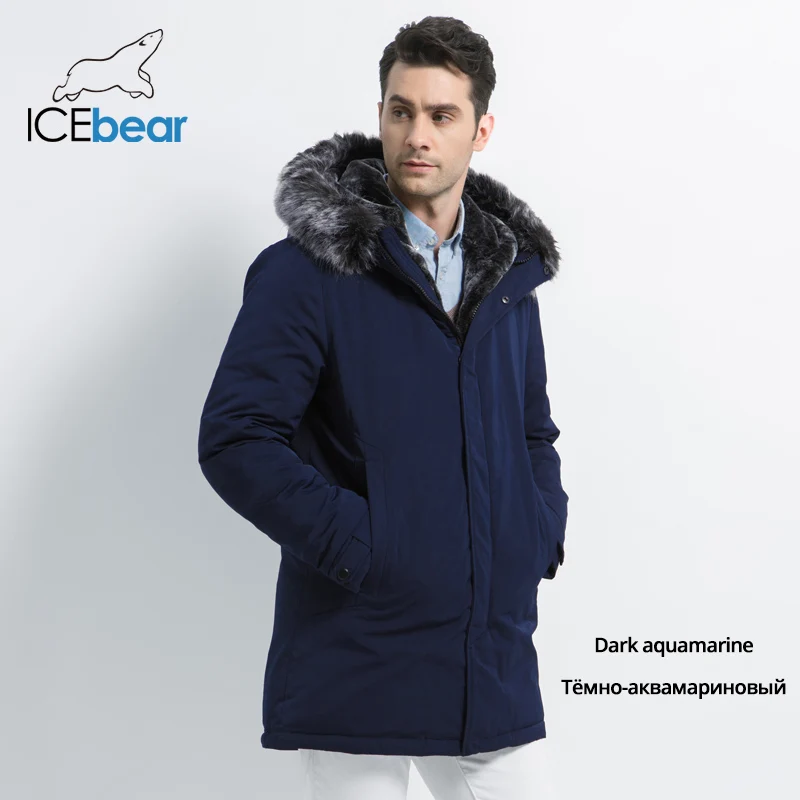 ICEbear Новая зимняя мужская куртка с капюшоном, мужская куртка высокого качества, Мужская одежда, модное Брендовое Мужское пальто MWD19928D - Цвет: M416