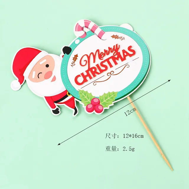 2021 Merry Christmas Cake Topper Birthday Cakes Santa Claus Cupcake Topper Merry Christmas Decor New Year Gift Natal Noel 2021 plum