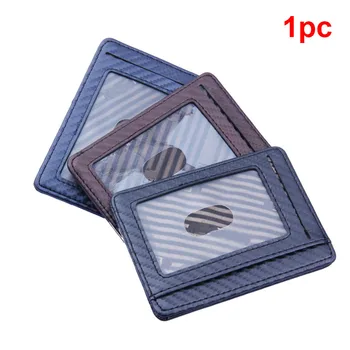 

Unisex Card Holder Business PU Leather Scratch Proof Carbon Fiber Case Ultra Thin Casual Anti Lost Card Organizer