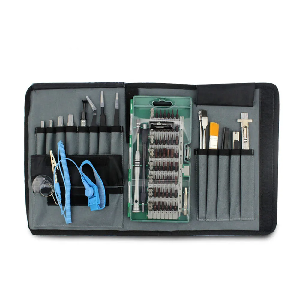 80-In-1 Screwdriver Combination Tool All-Around Repair Work Kit Tool Set Computer Repair Daily For IPhone Laptop PC Phone Hand - Цвет: Green black suit