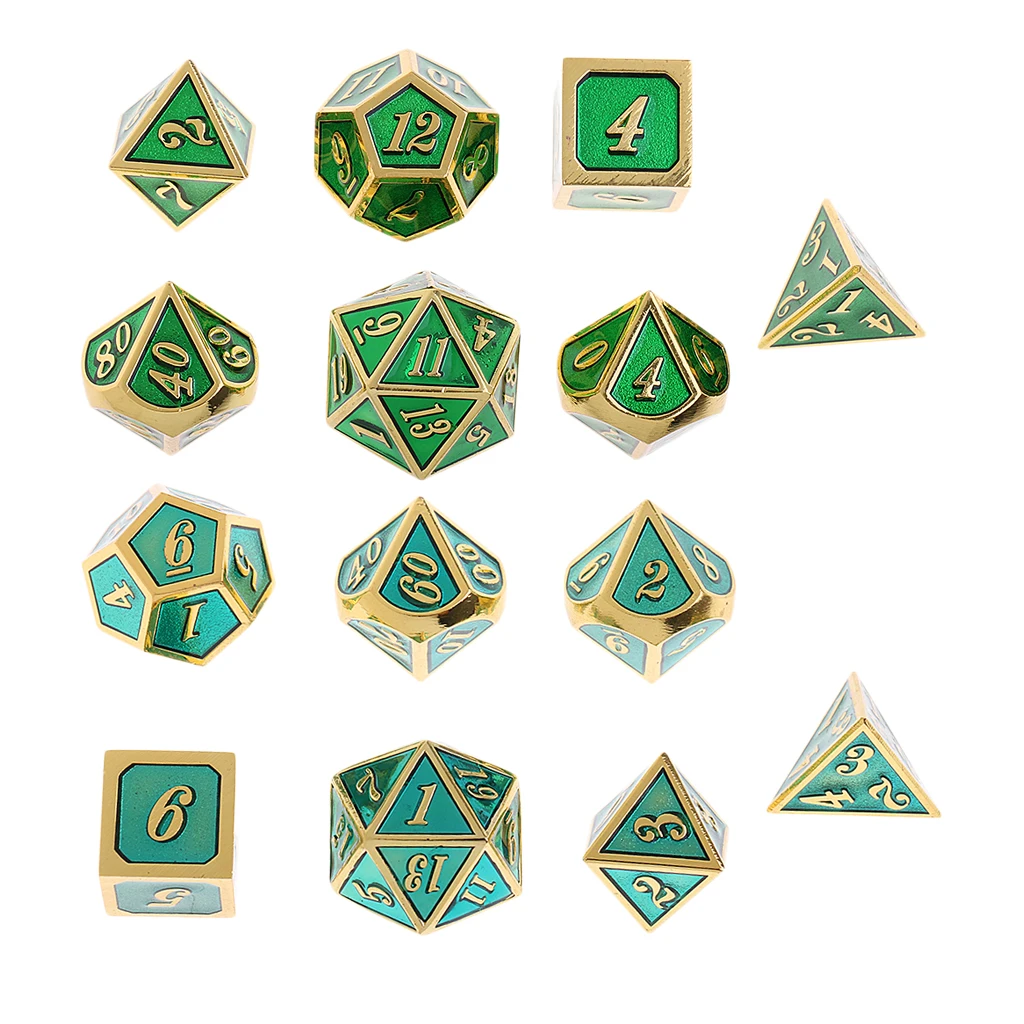 14 шт многогранные кубики из сплава набор D4-D20 настольная игра для любителей азартных игр