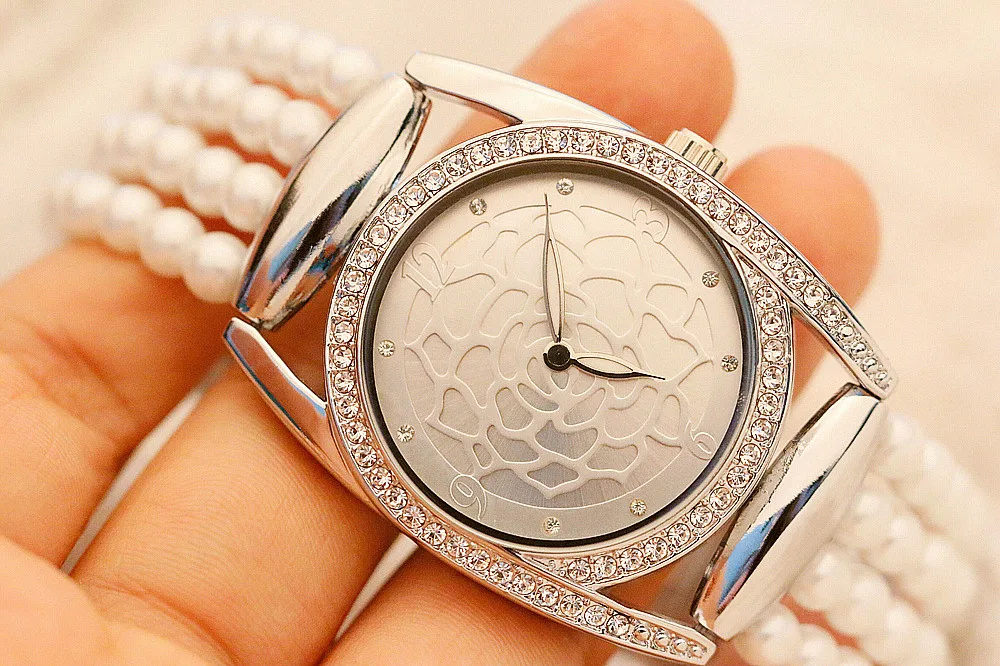 Relojes para mujer женские кварцевые часы Роскошные бриллиантовые жемчужные элегантные нарядные часы женские наручные часы Relogios Femininos