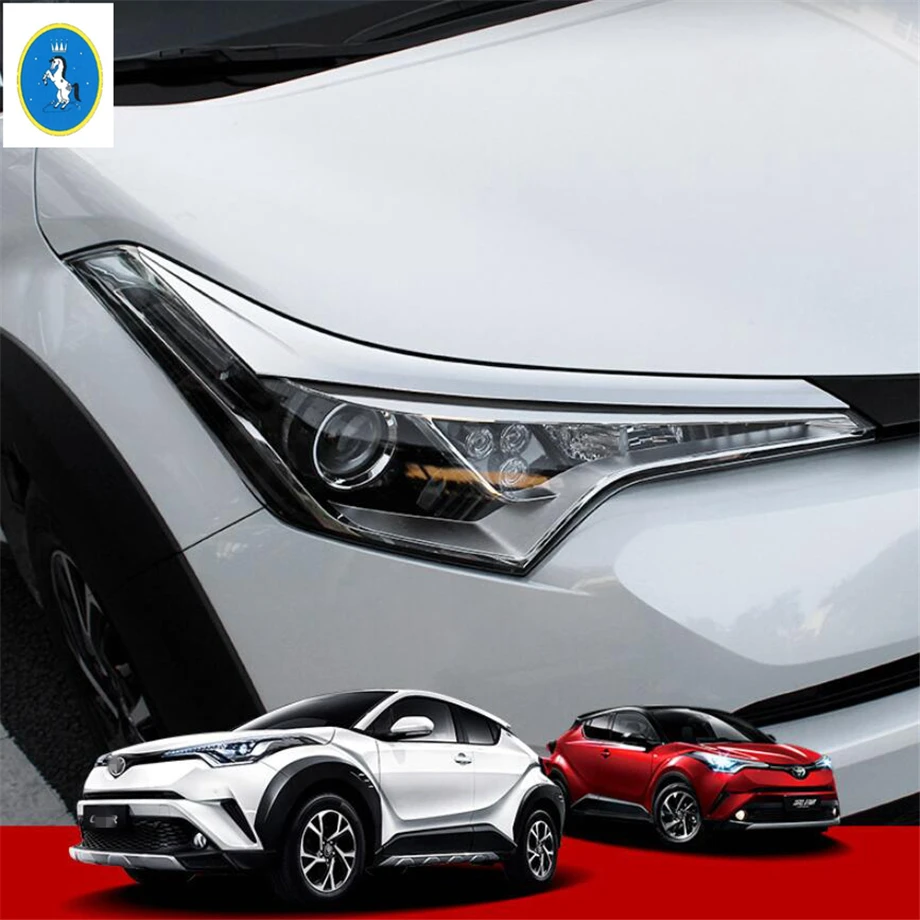 Yimaautotrims передняя фара лампа век бровь Крышка Накладка для Toyota C-HR CHR- ABS углеродное волокно авто аксессуары