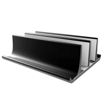 

Double Adjustable Vertical Laptop Stand Newly Designed 2 Slots Aluminum Desktop Dual Holder for All /Chromebook/Surface/D