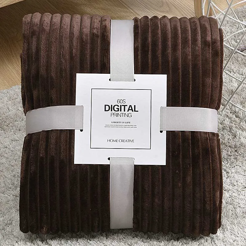 coffee stripe Простой Однотонная одежда в полоску кондиционер Одеяло для одноместный гамак для двух человек, для офиса, для сиесты фланель Одеяло s постельные покрывала постельное белье - Цвет: coffee stripe