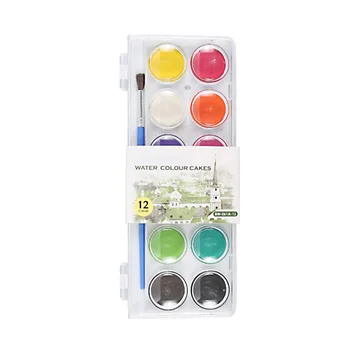 

12/16/28 Colors Watercolor Set Eco Friendly Painting High Saturation Art Supplies Solid Pigment Stationary With Brush Smooth