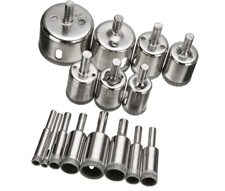 Wholesales 15Pcs 6-50mm Diamond Drill Bits Set Hole Saw Cutter Tool Glass Marble Granite Use for Glass, Marble, Tile or Granite