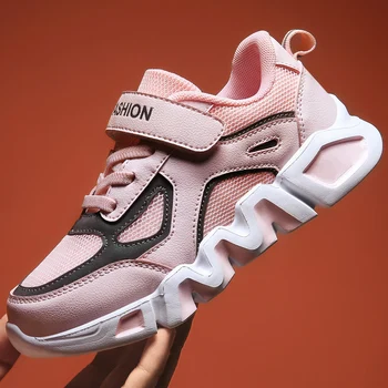 

2020 New Girls Running Shoes Pink Jogging Walking Trainers Girls Breathable Mesh Kids Sneakers Light Weight Sport Children Shoe