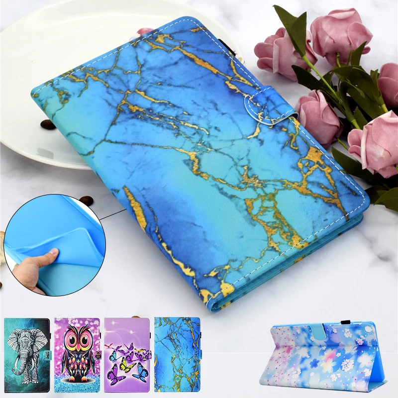 Чехол из искусственной кожи для Samsung Galaxy Tab A 8 0 2019 SM P200 P205 S ручка мрамор мягкий