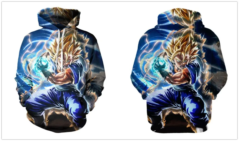 Dragon Ball Z Strong Goku 3D пуловер с капюшоном крутой мужской женский спортивный костюм уличная Толстовка Harajuku толстовки с капюшоном размера плюс