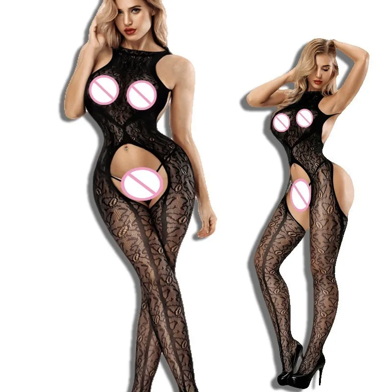 Women Sexy Costumes Lingerie Bodysuit Fishnet bodystocking Crotchless Babydoll Bodysuits Nightwear catsuit erotic Underwear