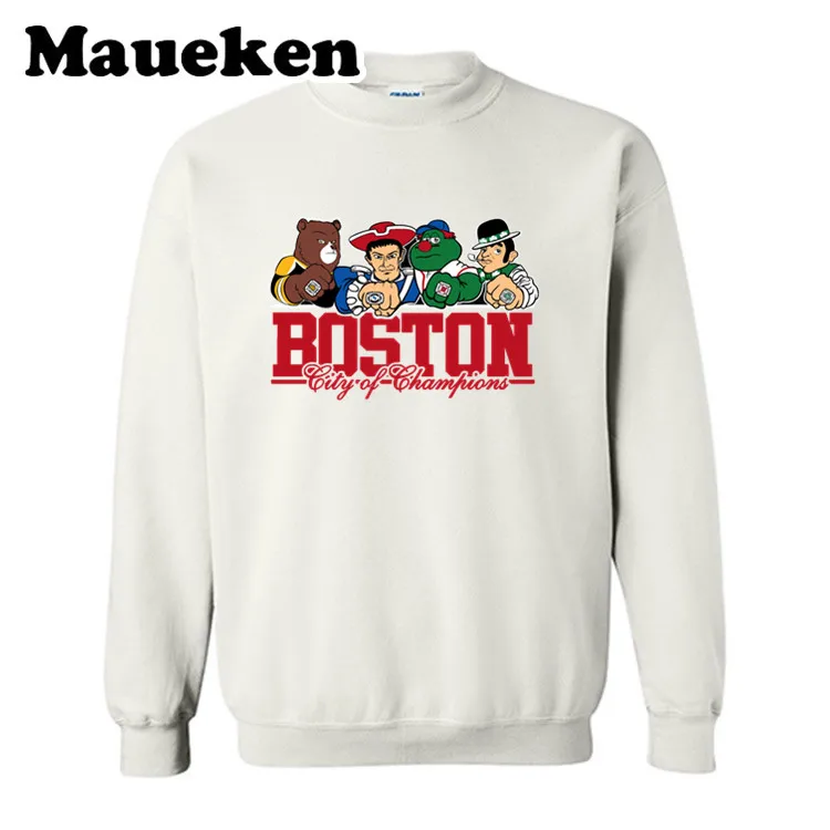 24 Мужские толстовки с капюшоном Boston City для Новой Англии Celtics Bruins Red Sox Comic мультфильм толстовки толстый круглый воротник Осень Зима W19012 - Цвет: 24