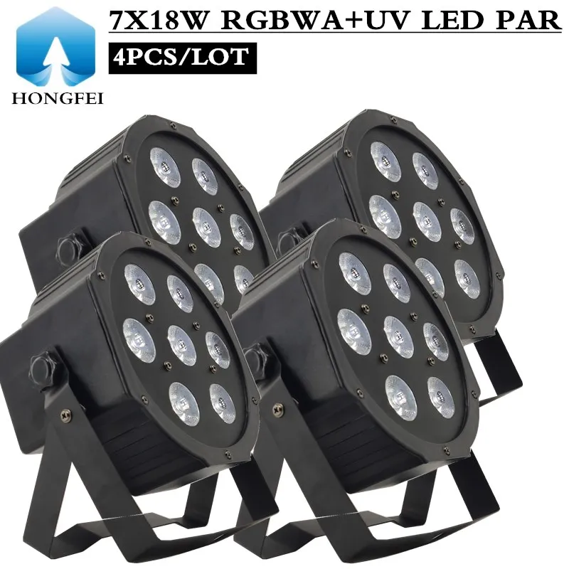 

4PCS/7X18W RGBWA+UV led Par light dmx par led wash light professional stage dj equipment
