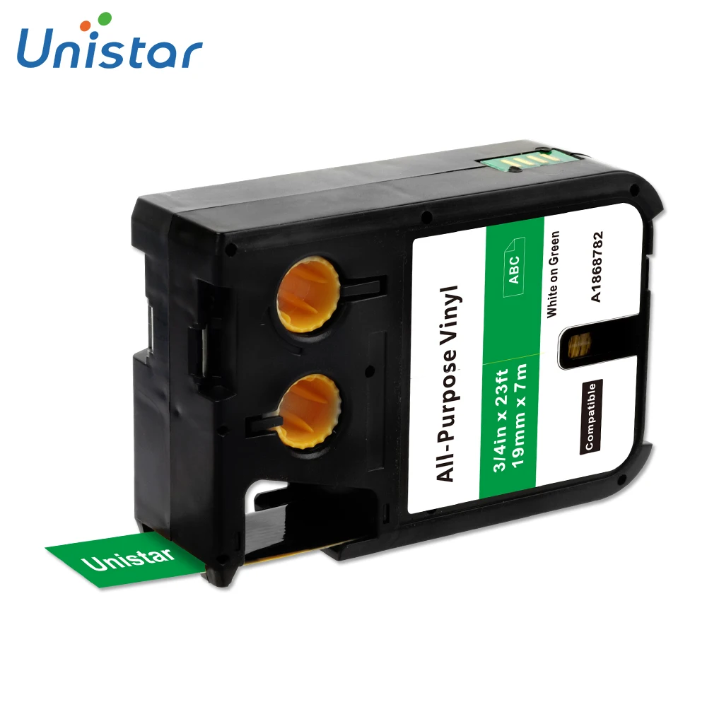Unistar 1868752 1868772 1868767 1868782 универсальные этикетки, совместимые для производителей Этикеток DYMO XTL 19 мм x 7 м 3/" производитель этикеток - Цвет: White on Green