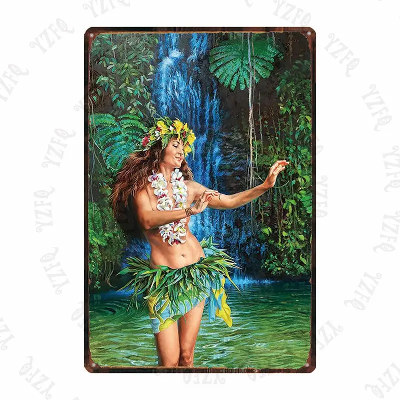 Surf Aloha Hawall винтажная жестяная вывеска хула пляж металлическая пластина для стены паба кафе домашнего искусства Ремесло Декор Куадрос DU-5415A - Цвет: DU-5416