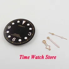 Подходит для ETA 2824 2836 MIYOTA 82 series механизм 30,4 мм черный циферблат розовые золотые метки с стрелками D75