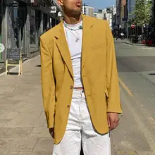 

INCERUN American Style Men Loose Button Long-sleeved Suit Gentleman Suit Coats Fashionable Wear Solid Comfortable Outwear Blazer