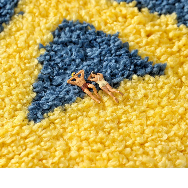 Cartoon Flocking Bath Mat Super Soft Fiber Bathroom Rug Absorbent and Quick-drying Door Mat Bathroom Non-slip Foot Mat