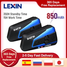 Lexin-intercomunicador inalámbrico con Bluetooth para Moto, 4 vías, para casco de Moto, B4FM, Radio FM