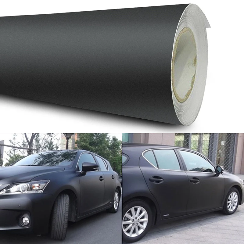 

12x60 "car Sticker Matte Black Vinyl Film Wrapped DIY Sticker Car Exterior Waterproof Anti-loss Paint 3D Decal