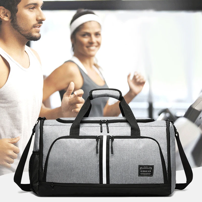 Мужская холщовая дорожная Сумка Многофункциональная сухая и влажная разделительная спортивная сумка для йоги тренировочная сумка для