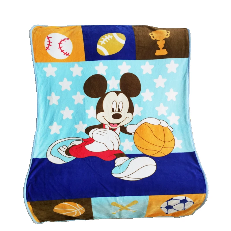Мягкое покрывало из кораллового флиса disney, 100x140 см, Микки, Минни Маус, стежок для маленьких девочек и мальчиков, детский подарок, спальня на кровать, диван - Цвет: Mickey playing ball