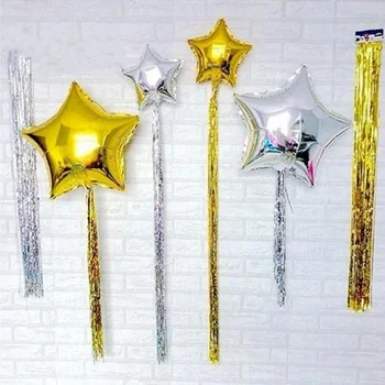 

3pcs/set Laser Balloon Light Rain Wire Tied Wave Ball Tassel Wedding Unicorn Birthday Party Diy Decorative Color Strip