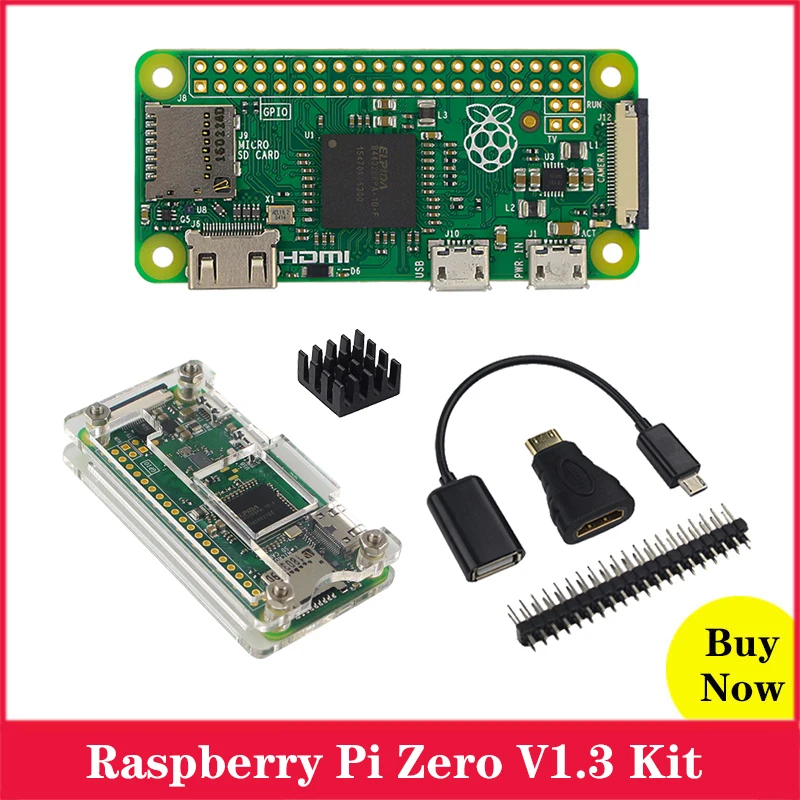 Оригинальный Raspberry Pi Zero V 1 3 плата ГГц ЦП 512 МБ ОЗУ Версия с акриловым чехлом