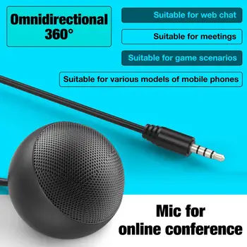 

Desktop Omnidirectional Microphone USB Conference PC Mic with 3.5mm Jack Portable High Sensitivity Microphone