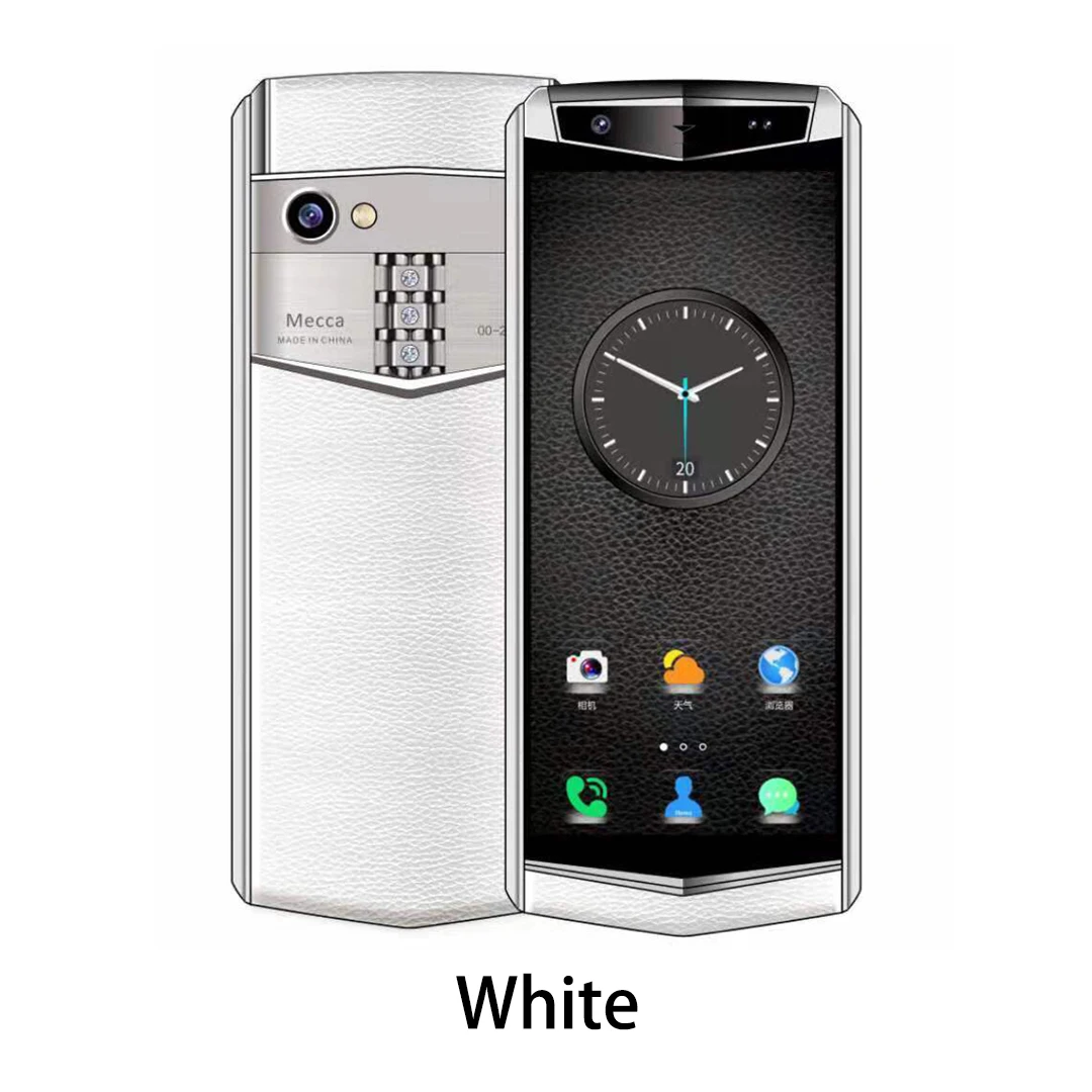 Anica M17S Карманный Android 4G-LTE смартфон 3,5 дюймов маленький кожаный мобильный телефон Google Play Store разблокированные сотовые телефоны - Цвет: White M17S