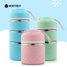WORTHBUY N1 Прямая поставка японский Ланч-бокс из нержавеющей стали для детей школьная портативная коробка для бенто Герметичный пищевой контейнер