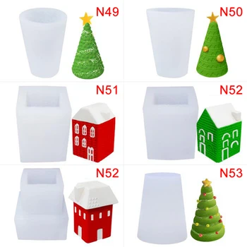 

Silicone Christmas Tree Candle Molds Soap Baking Molds Moulds DIY Xmas Decor