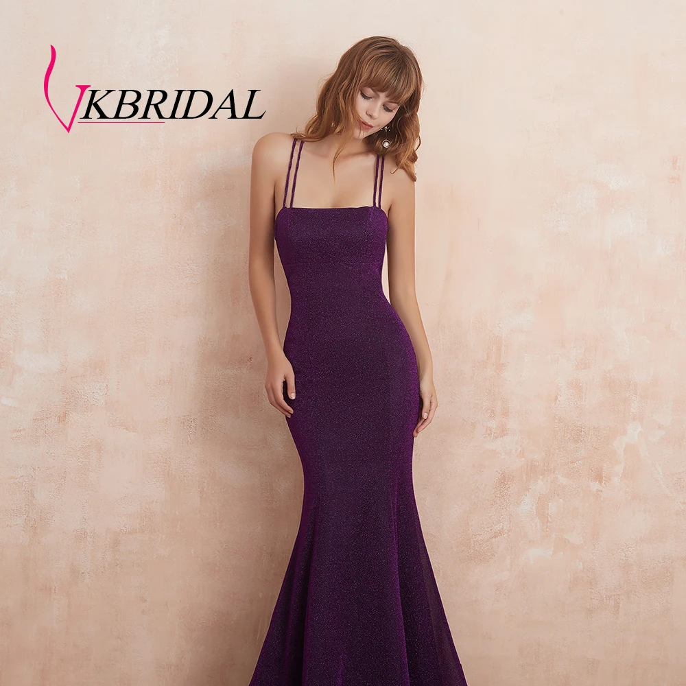 VKBRIDAL, блестящие длинные платья для выпускного вечера,, сексуальные платья с бретельками на спине, блестящие Сексуальные вечерние платья Русалка